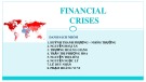 Bài giảng Khủng hoảng tài chính - Financial crises