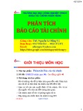 Bài giảng Phân tích báo cáo tài chính: Chương 1 đến 4 - ThS. Nguyễn Lê Hồng Vỹ