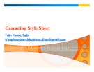 Bài giảng Lập trình web: Cascading Style Sheet - Trần Phước Tuấn