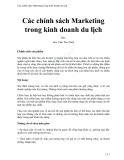 Các chính sách Marketing trong kinh doanh du lịch