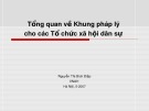 Bài giảng Tổng quan về khung pháp lý cho các tổ chức xã hội dân sự - Nguyễn Thị Bích Điệp