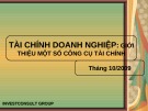 Bài giảng Tài chính doanh nghiệp: Giới thiệu một số công cụ tài chính