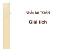 Bài giảng Thống kê máy tính: Nhắc lại toán Giải tích - Lê Phong