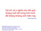 Bài giảng Vai trò và ý nghĩa các kết quả kháng sinh đồ trong tình hình đề kháng kháng sinh hiện nay - Phạm Hùng Vân