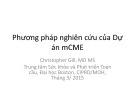 Bài giảng Phương pháp nghiên cứu của Dự án mCME