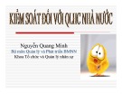 Bài giảng Kiểm soát đối với QLHC nhà nước - Nguyễn Quang Minh