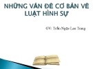 Bài giảng Những vấn đề cơ bản về Luật Hình sự - GV. Trần Ngọc Lan Trang