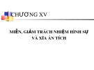 Bài giảng Chương 15: Miễn, giảm trách nhiệm hình sự và xóa án tích