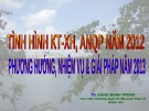 Báo cáo: Tình hình KT-XH anh ninh quốc phòng năm 2012 - Phương hướng, nhiệm vụ & giải pháp năm 2