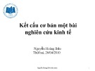 Bài giảng Kết cấu cơ bản một bài nghiên cứu kinh tế - Nguyễn Hoàng Bảo