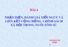 Bài giảng Bài 4: Nhận diện, đánh giá mối nguy và liên kết cộng đồng, chính sách xã hội trong nuôi tôm sú