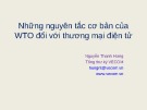 Bài giảng Những nguyên tắc cơ bản của WTO đối với thương mại điện tử - Nguyễn Thanh Hưng