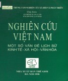 Một số vấn đề lịch sử, kinh tế, xã hội, văn hóa - Nghiên cứu Việt Nam: Phần 1