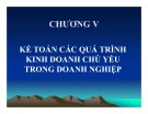 Bài giảng Chương 5: Kế toán các quá trình kinh doanh chủ yếu trong doanh nghiệp