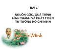 Bài giảng Tư tưởng Hồ Chí Minh - Bài 1: Nguồn gốc, quá trình hình thành và phát triển tư tưởng Hồ Chí Minh