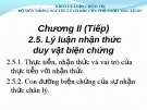 Bài giảng Những nguyên lý cơ bản của Chủ nghĩa Mác-Lênin: Chương 2.5 - ThS. Nguyễn Thị Huệ