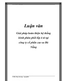 Khóa luận tốt nghiệp: Giải pháp hoàn thiện hệ thống kênh phân phối lốp ô tô tại Công ty Cổ phần Cao su Đà Nẵng