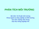 Bài giảng Phân tích môi trường - Đại Học Nông Nghiệp HN