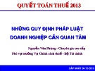 Báo cáo tập huấn: Những quy định pháp luật doanh nghiệp cần quan tâm