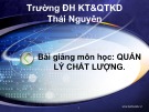 Bài giảng môn học Quản lý chất lượng: Chương 1 - ThS. Đăng Quang Hưng