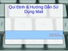 Bài giảng Qui định & hướng dẫn sử dụng Mail - Nguyễn Hữu Khoa, Nguyễn Hoàng Vương