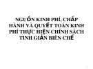 Bài giảng Nguồn kinh phí, chấp hành và quyết toán kinh phí thực hiện chính sách tinh giản biên chế