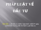 Bài giảng Pháp luật về đầu tư