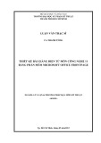 Luận văn thạc sĩ: Thiết kế bài giảng điện tử môn công nghệ 11 bằng phần mềm Microsoft Office Frontpage