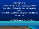 Bài giảng Thông tư số 07/2014/TT-BYT ngày 25/2/2014 - BS.CKII. Trương Thị Thu Hằng