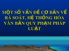 Bài giảng Một số vấn đề cơ bản về rà soát, hệ thống hóa văn bản quy phạm pháp luật - Đoàn Văn Tri