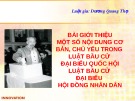 Bài giảng Bài giới thiệu một số nội dung cơ bản, chủ yếu trong Luật Bầu cử đại biểu quốc hội - Luật Bầu cử đại biểu hội đồng nhân dân - Dương Quang Thọ