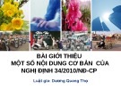 Bài giảng Bài giới thiệu một số nội dung cơ bản của Nghị định 34/2010/NĐ-CP - Dương Quang Thọ