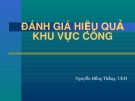 Bài giảng Đánh giá hiệu quả khu vực công - Nguyễn Hồng Thắng