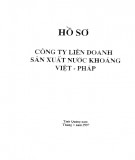 Một số mẫu hồ sơ Công ty liên doanh sản xuất nước khoáng Việt-Pháp: Phần 2
