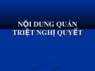 Báo cáo: Nội dung quán triệt nghị quyết