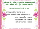 Báo cáo bài tập lớn môn Mạng máy tính và Lập trình mạng: Tìm hiểu về Soap