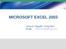 Bài giảng Microsoft Excel 2003 - Nguyễn Trung Kiên