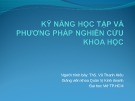 Bài giảng Kỹ năng học tập và phương pháp nghiên cứu khoa học