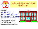 Bài giảng môn học Quản lý và phát triển tổ chức hành chính nhà nước: Chương 1 - ThS. Nguyễn Xuân Tiến