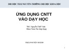 Bài giảng Ứng dụng CNTT vào dạy học