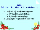 Bài giảng Một số kỹ thuật học tích cực