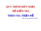 Bài giảng Quy trình biên soạn đề kiểm tra theo ma trận đề