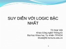 Bài giảng Suy diễn với logic bậc nhất - Tô Hoài Việt