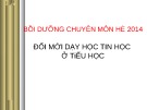 Bài giảng Bồi dưỡng Chuyên môn hè 2014: Đổi mới dạy học Tin học ở tiểu học