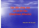 Bài giảng An toàn cơ sở dữ liệu: Các tấn công vào cơ sở dữ liệu - Trần Thị Lượng