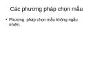 Bài giảng Các phương pháp chọn mẫu