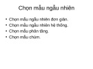 Bài giảng Chọn mẫu ngẫu nhiên