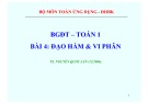 Bài giảng điện tử Toán 1: Bài 4 - TS. Nguyễn Quốc Lân