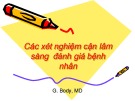 Bài giảng Các xét nghiệm cận lâm sàng đánh giá bệnh nhân