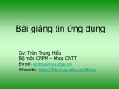 Bài giảng Tin học ứng dụng: Chương 3 - Trần Trung Hiếu